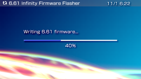 Infinity flashing the 6.61 firmware.